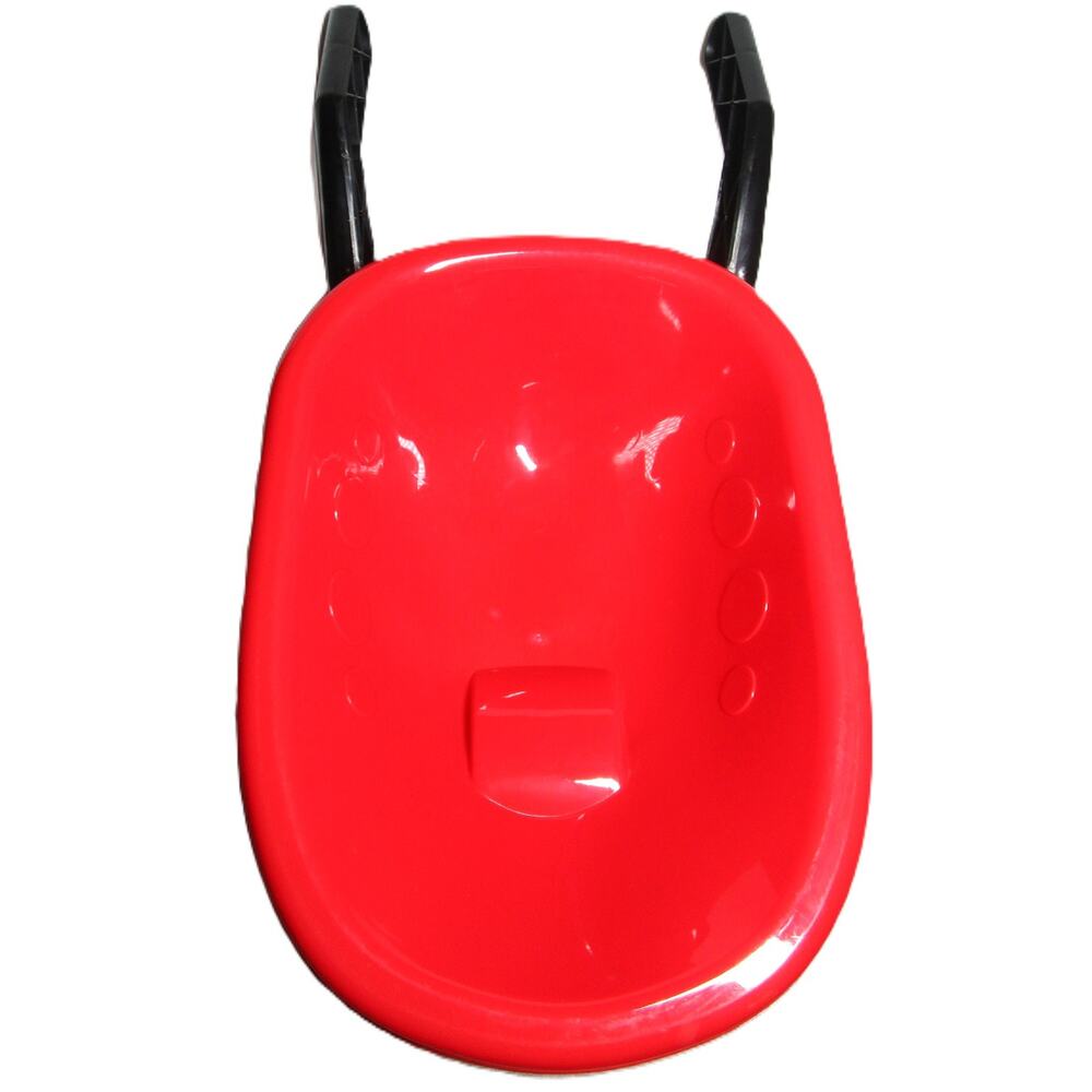 Kids Plastic Wheelbarrow Red with Black Trim Handles Single Wheel 4 Inches Deep